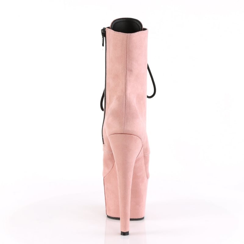 Pleaser Adore-1020FS Faux Suede Women's Heels Boots Pink | NZ SMQABG
