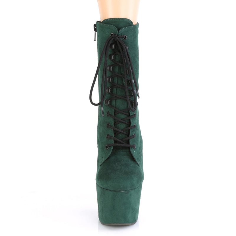 Pleaser Adore-1020FS Faux Suede Women's Heels Boots Green | NZ SNHPDE