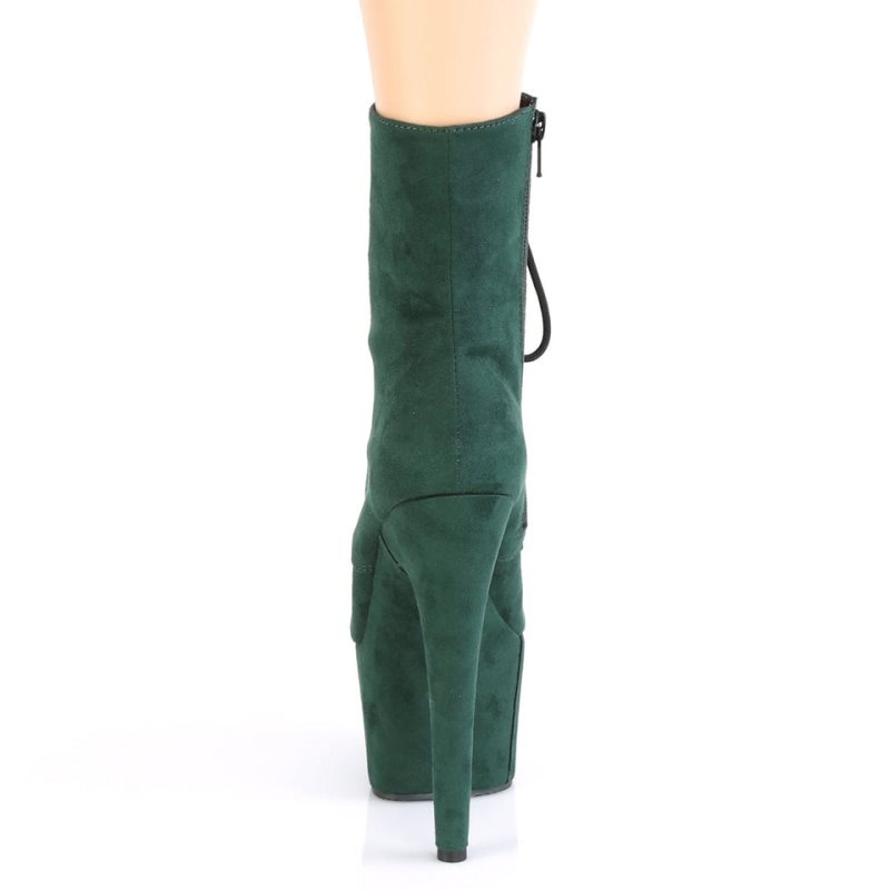Pleaser Adore-1020FS Faux Suede Women's Heels Boots Green | NZ SNHPDE