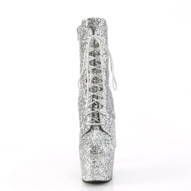 Pleaser Adore-1020GWR Women's Heels Boots Silver | NZ BQKLCA