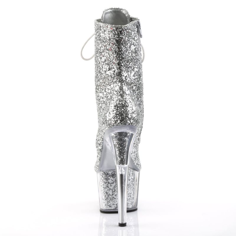 Pleaser Adore-1020G Women's Heels Boots Silver | NZ AZLJBX