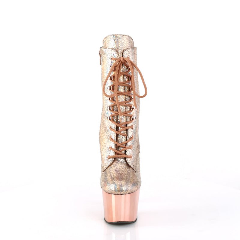 Pleaser Adore-1020HM Women's Heels Boots Rose Gold | NZ IJXKYG