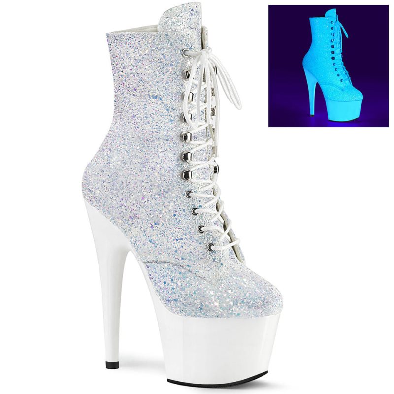 Pleaser Adore-1020LG Women\'s Heels Boots White | NZ NZQWUF
