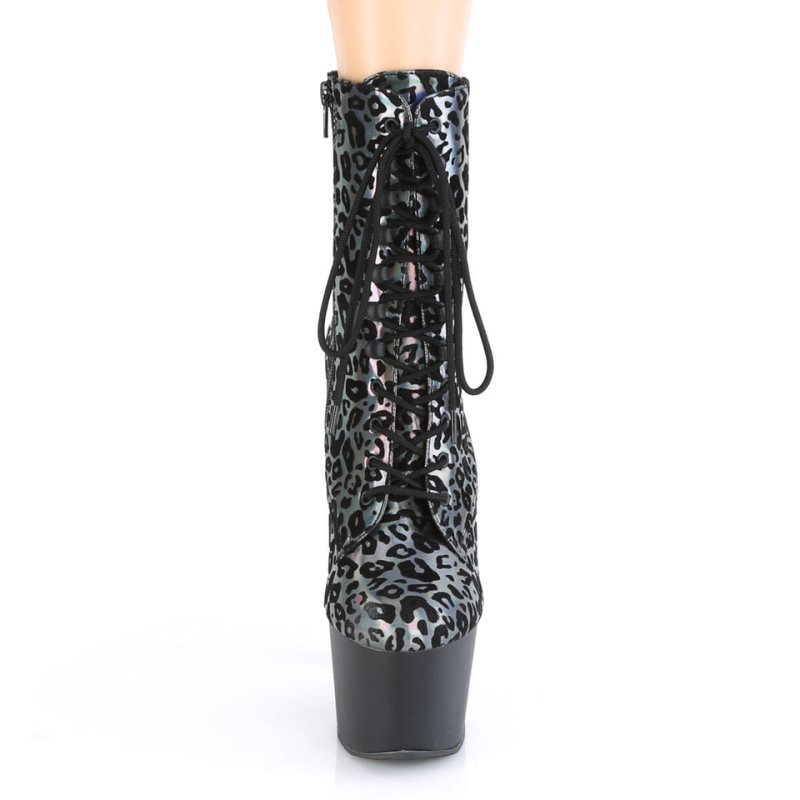 Pleaser Adore-1020LP Women's Heels Boots Grey / Leopard | NZ ZCWAML