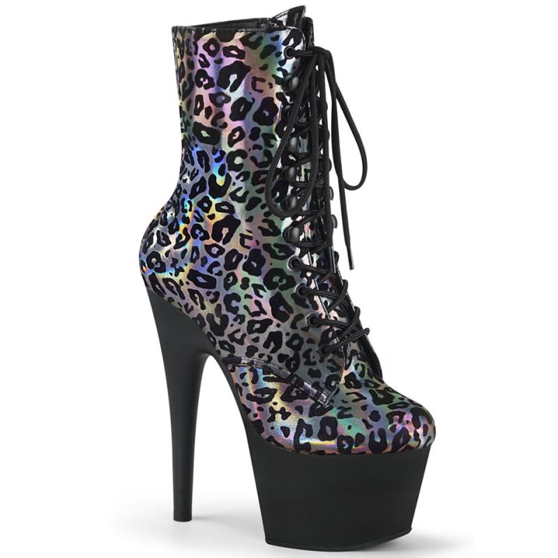 Pleaser Adore-1020LP Women\'s Heels Boots Grey / Leopard | NZ ZCWAML