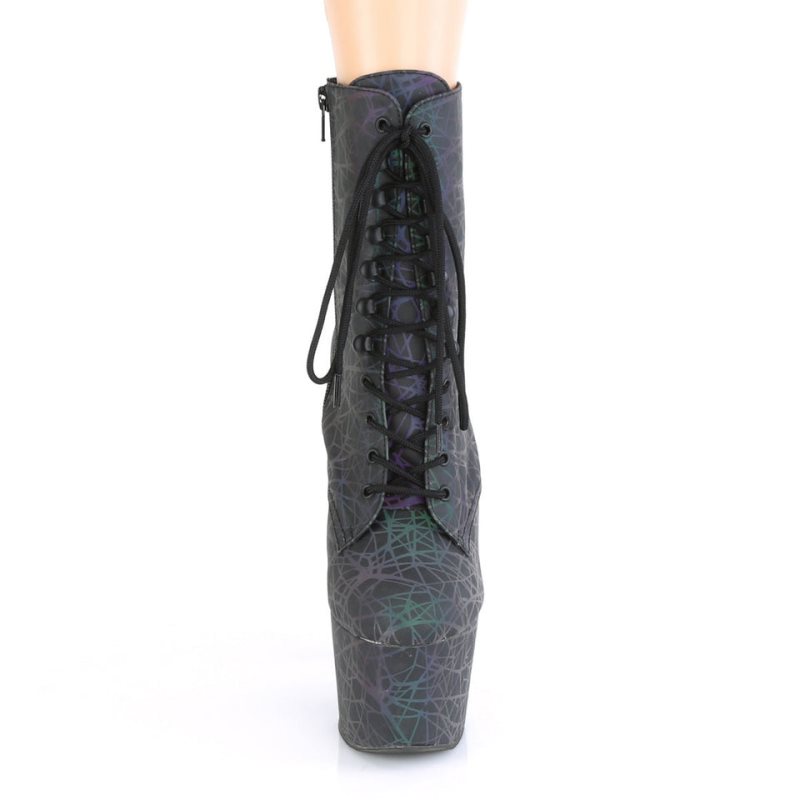 Pleaser Adore-1020REFL Women's Heels Boots Green / Purple | NZ MGYUDT