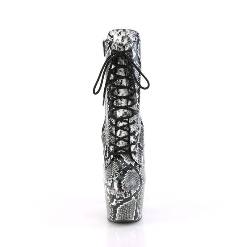 Pleaser Adore-1020SPWR Snake Women's Heels Boots Black | NZ RWAYHL