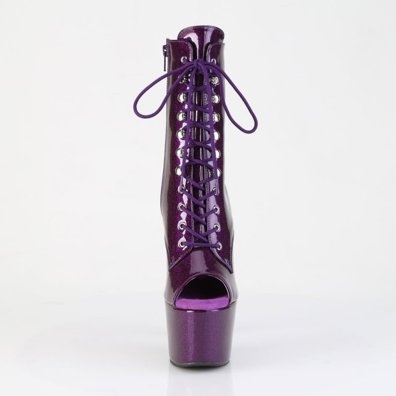 Pleaser Adore-1021GP Glitter Women's Heels Boots Purple | NZ ONIZRK