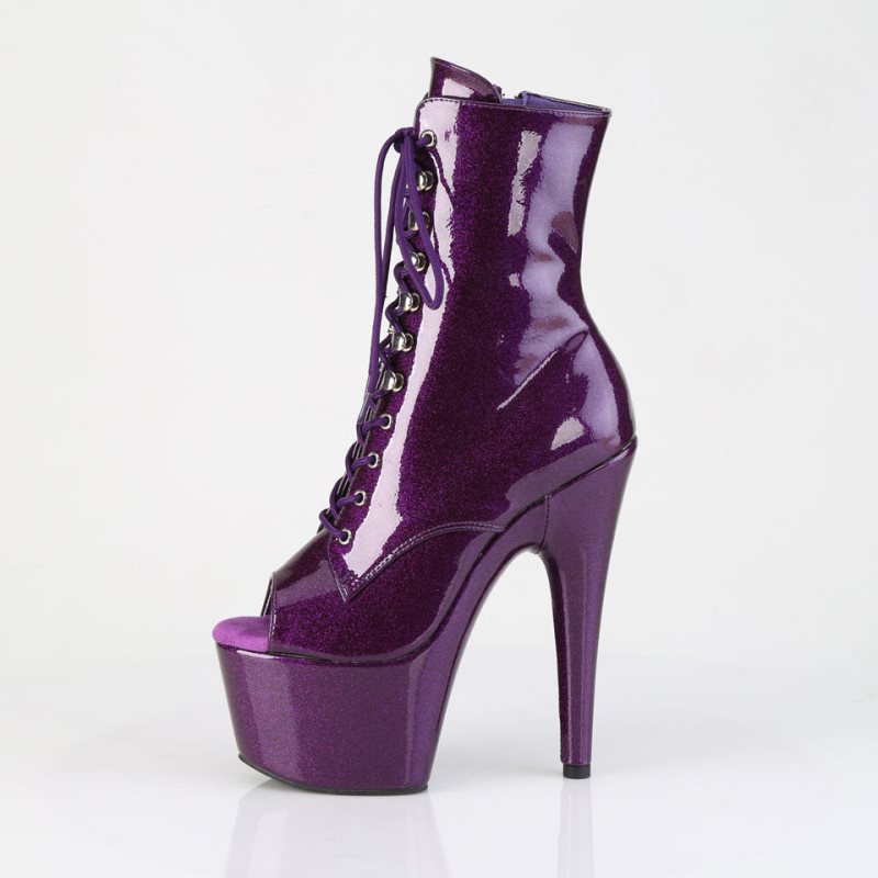 Pleaser Adore-1021GP Glitter Women's Heels Boots Purple | NZ ONIZRK