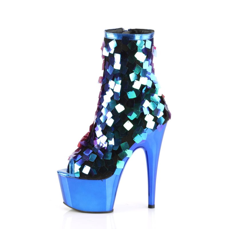 Pleaser Adore-1031SSQ Women's Heels Boots Green / Blue | NZ ERVTKW