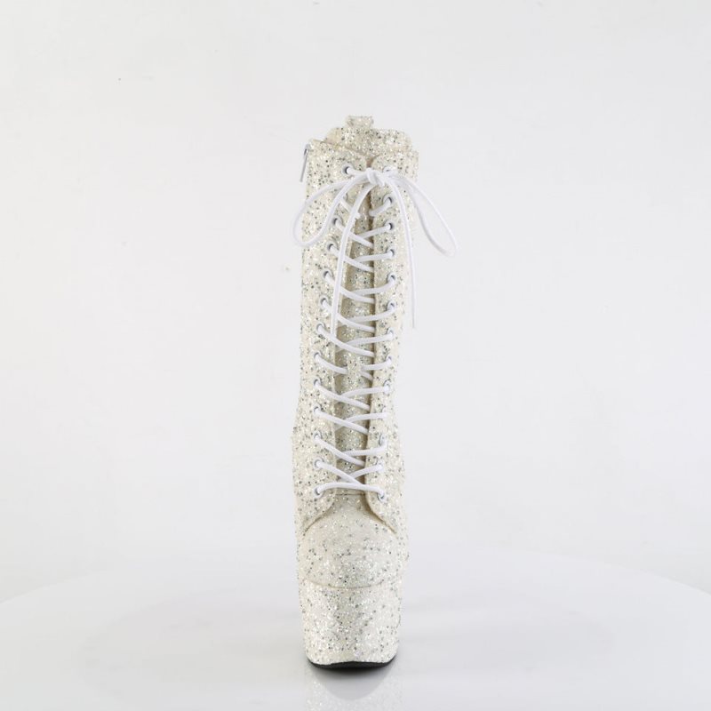 Pleaser Adore-1040GR Women's Heels Boots White | NZ NYEUSO