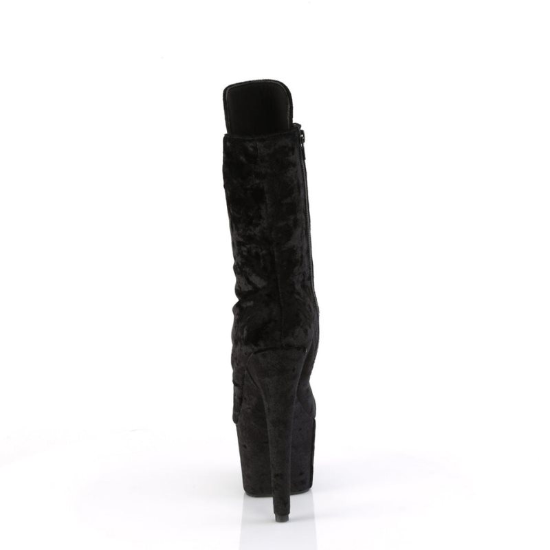 Pleaser Adore-1045VEL Women's Heels Boots Black | NZ HYUQEW