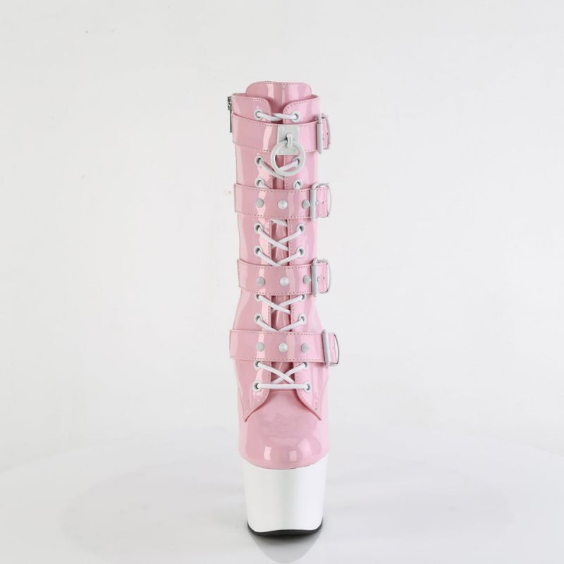 Pleaser Adore-1046TT Women's Heels Boots Pink / White | NZ VDGAXH