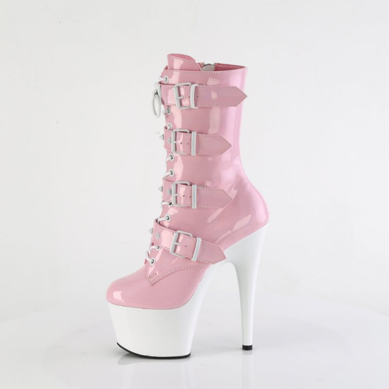 Pleaser Adore-1046TT Women's Heels Boots Pink / White | NZ VDGAXH