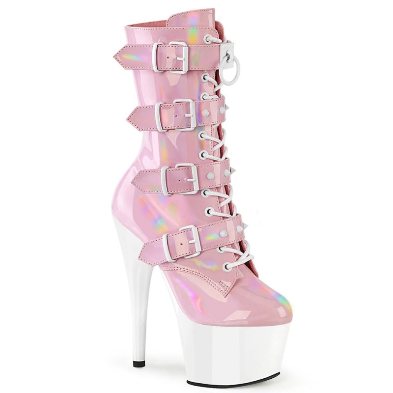 Pleaser Adore-1046TT Women\'s Heels Boots Pink / White | NZ VDGAXH
