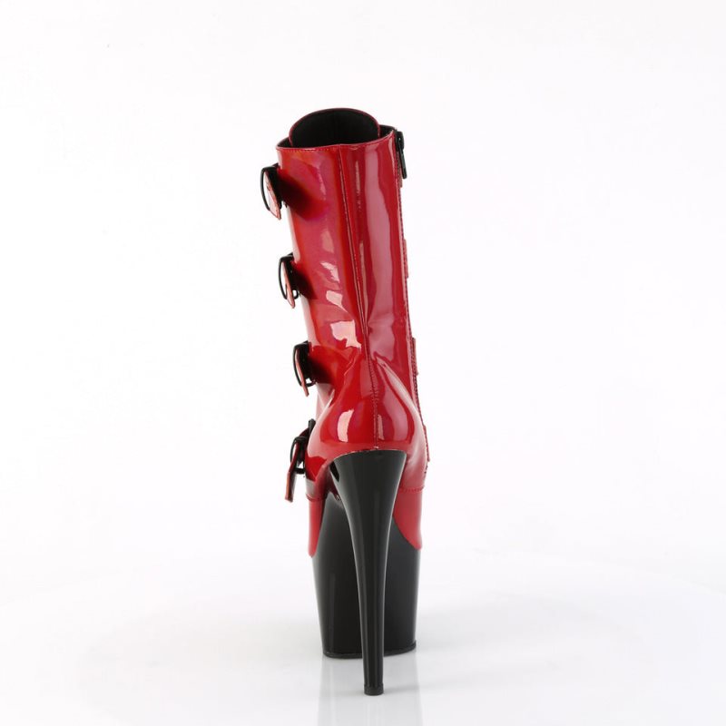 Pleaser Adore-1046TT Women's Heels Boots Red / Black | NZ QKWRNL