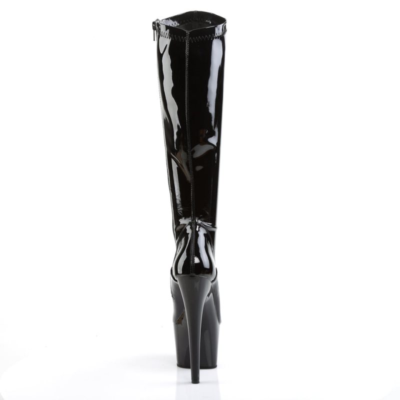 Pleaser Adore-2000 Women's Knee-high Boots Black | NZ KZXOHI