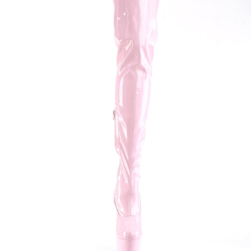 Pleaser Adore-3000HWR Women's Thigh High Boots Pink | NZ FQHRAS