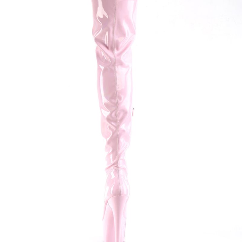 Pleaser Adore-3000HWR Women's Thigh High Boots Pink | NZ FQHRAS