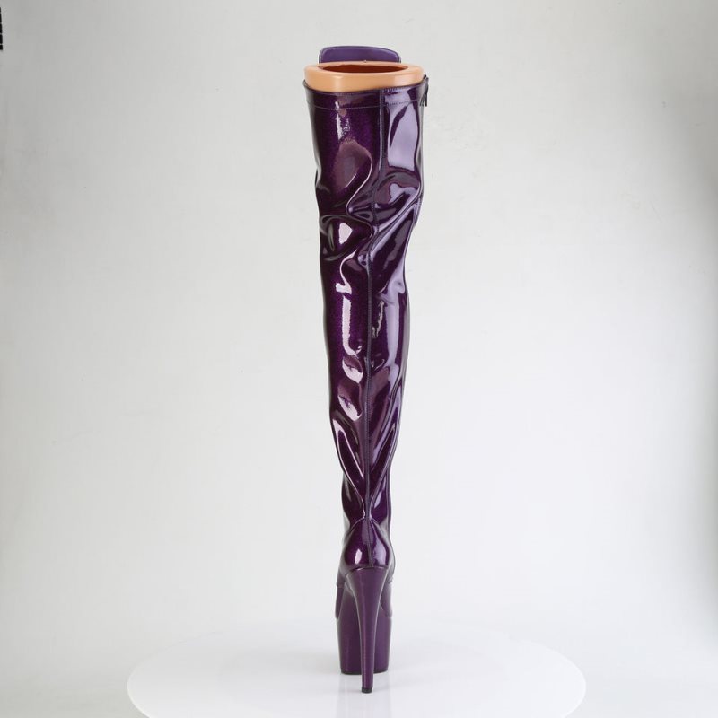 Pleaser Adore-3020GP Glitter Women's Thigh High Boots Purple | NZ OSDFKB
