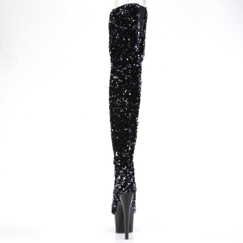 Pleaser Adore-3020 Women's Thigh High Boots Black | NZ DGWTAK