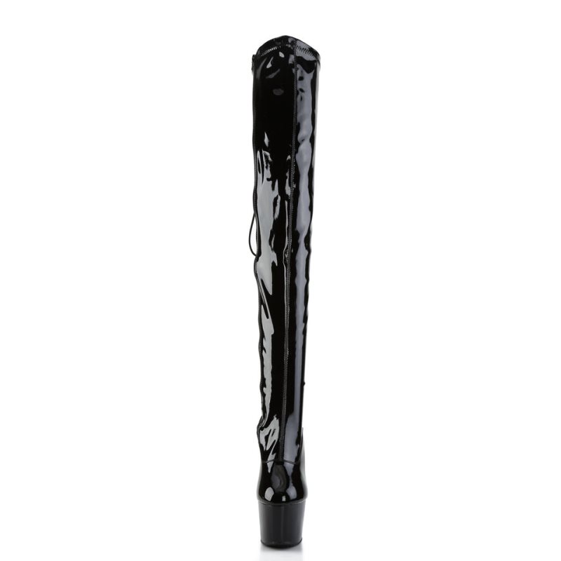 Pleaser Adore-3063 Women's Thigh High Boots Black | NZ JAPSTU