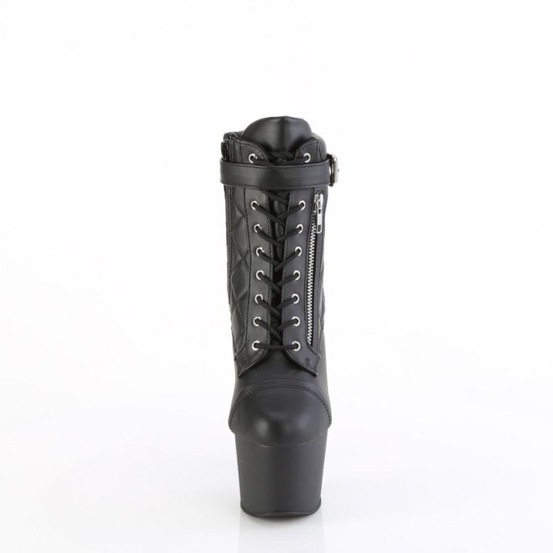 Pleaser Adore-700-05 Vegan Leather Women's Heels Boots Black | NZ PAIEJC