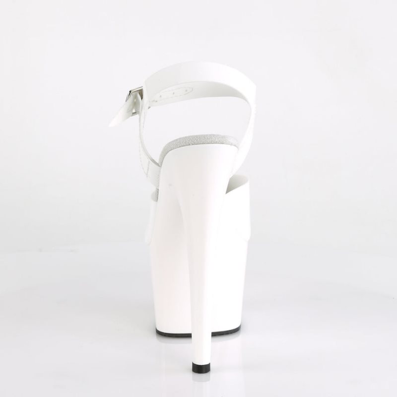 Pleaser Adore-708N Women's Platform Heels Sandals White | NZ ETXHCK