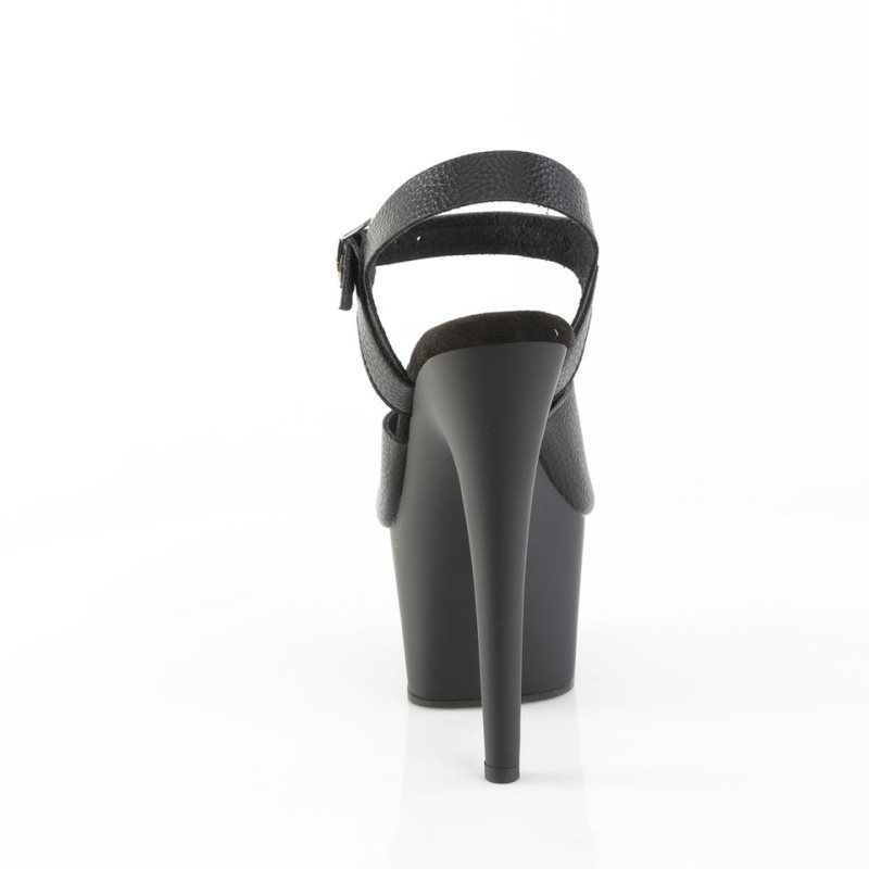 Pleaser Adore-708UL Vegan Leather Women's Platform Heels Sandals Black | NZ ASWPGO