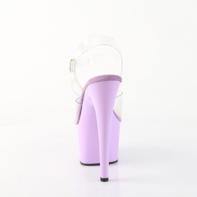 Pleaser Adore-708 Women's Platform Heels Sandals Lavender / Clear | NZ TBCJGW