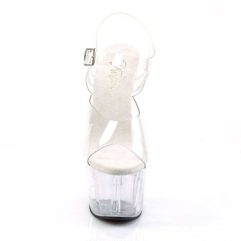 Pleaser Adore-708 Women's Platform Heels Sandals Clear | NZ KSXTGE
