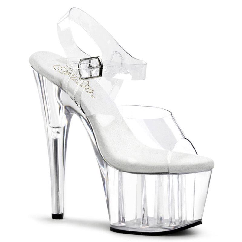 Pleaser Adore-708 Women\'s Platform Heels Sandals Clear | NZ KSXTGE