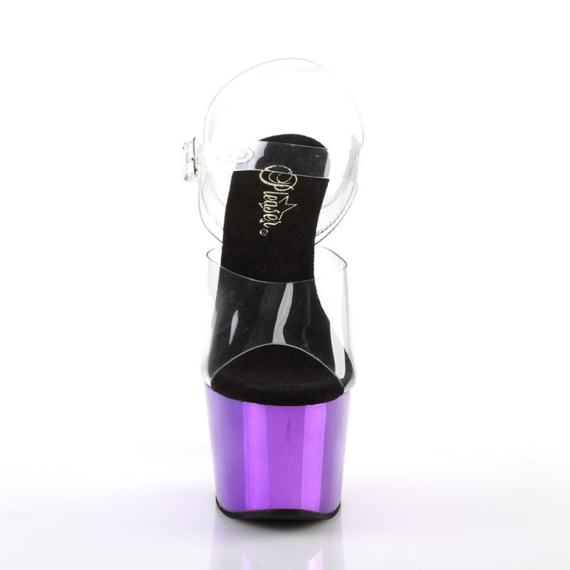 Pleaser Adore-708 Women's Platform Heels Sandals Purple / Clear | NZ THKUFE
