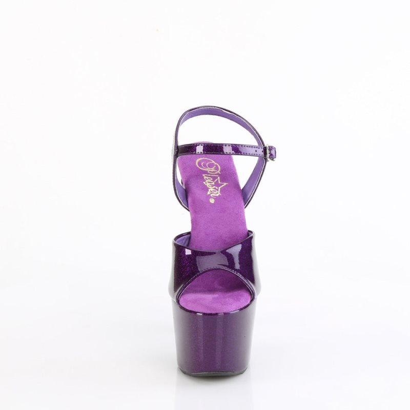 Pleaser Adore-709GP Women's Platform Heels Sandals Purple | NZ JUFYMA