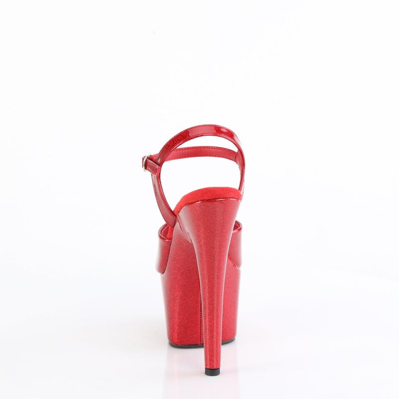 Pleaser Adore-709GP Women's Platform Heels Sandals Red | NZ VASFLM
