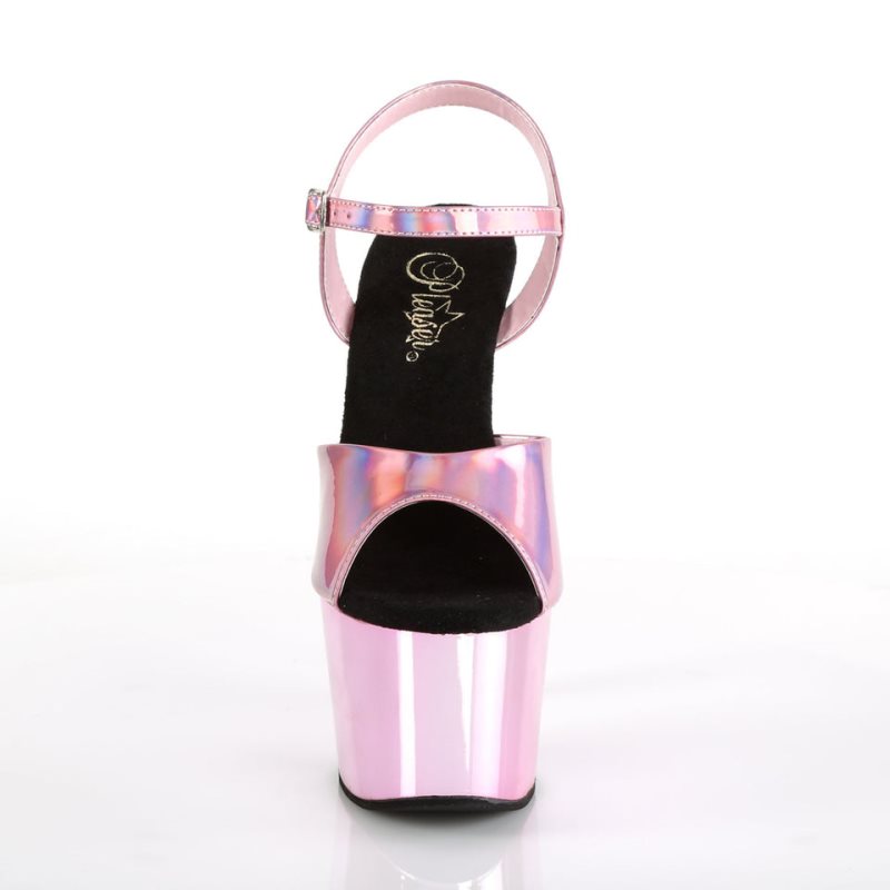 Pleaser Adore-709HGCH Women's Platform Heels Sandals Pink | NZ GHELBJ