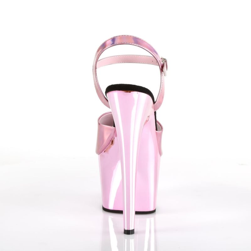 Pleaser Adore-709HGCH Women's Platform Heels Sandals Pink | NZ GHELBJ