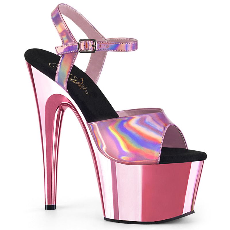 Pleaser Adore-709HGCH Women\'s Platform Heels Sandals Pink | NZ GHELBJ