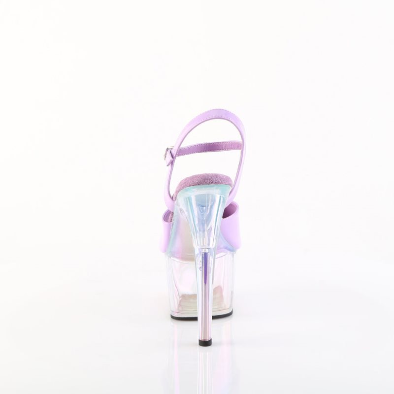 Pleaser Adore-709HT Women's Platform Heels Sandals Lavender / Clear | NZ MVHIRN