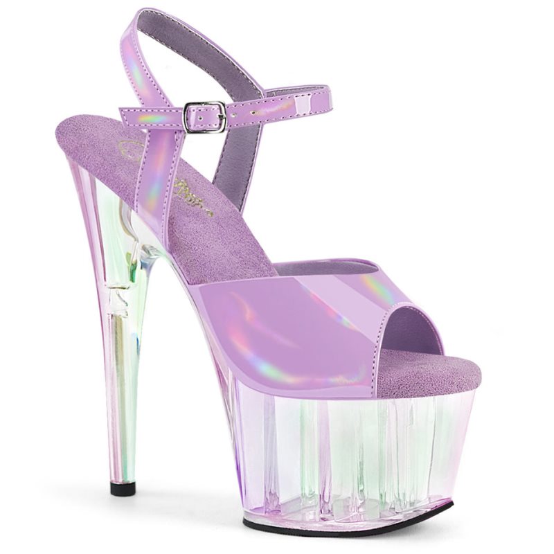 Pleaser Adore-709HT Women\'s Platform Heels Sandals Lavender / Clear | NZ MVHIRN