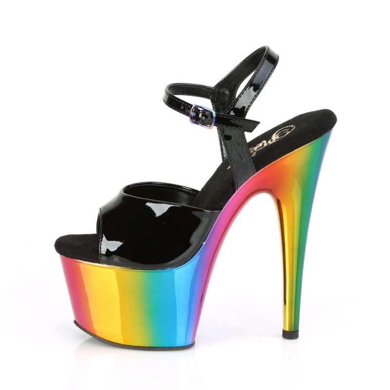 Pleaser Adore-709RC Women's Platform Heels Sandals Black / Multicolor | NZ APOFSZ
