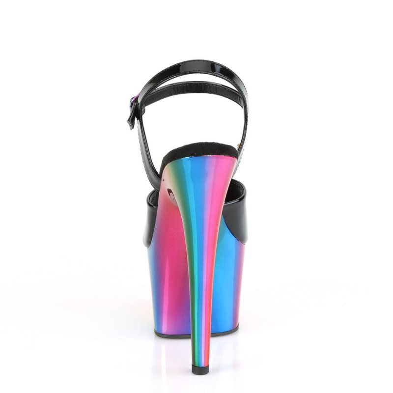 Pleaser Adore-709RC Women's Platform Heels Sandals Black / Multicolor | NZ APOFSZ