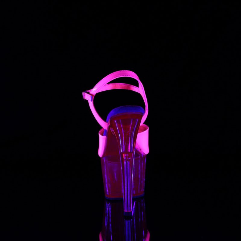 Pleaser Adore-709UVT Women's Platform Heels Sandals Pink | NZ TLNOYS