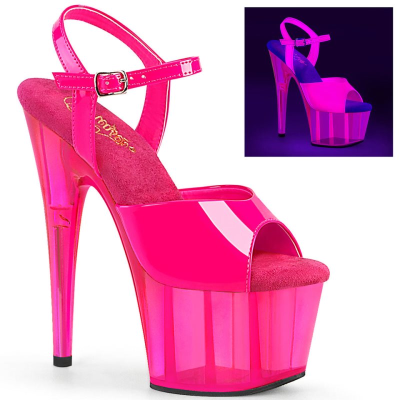 Pleaser Adore-709UVT Women\'s Platform Heels Sandals Pink | NZ TLNOYS