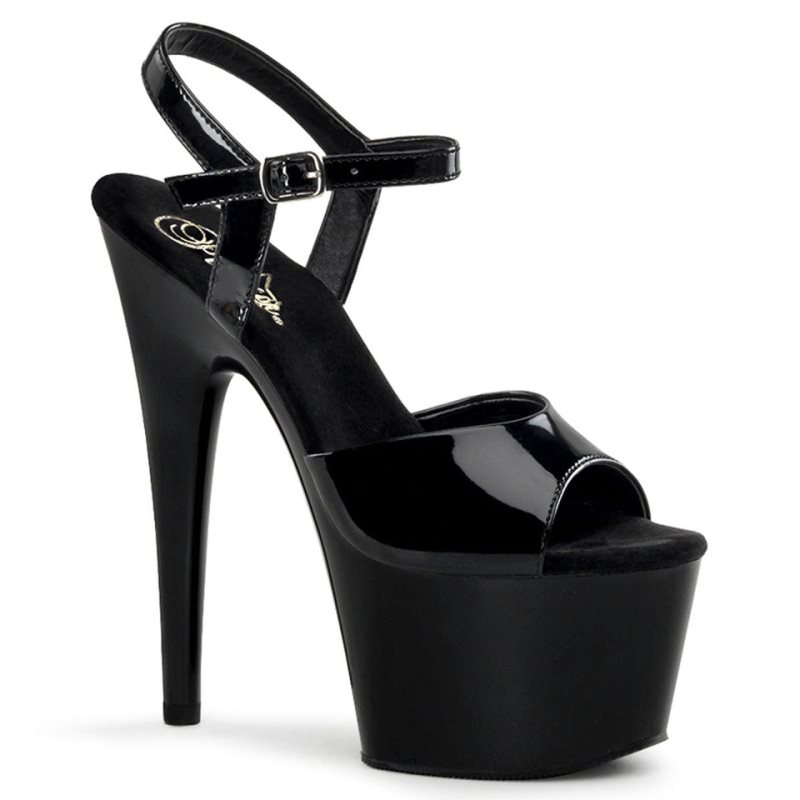 Pleaser Adore-709 Women\'s Platform Heels Sandals Black | NZ DIJYNL