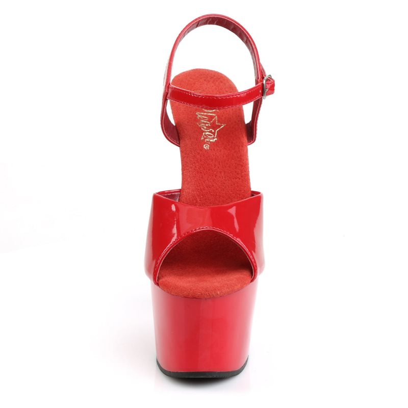 Pleaser Adore-709 Women's Platform Heels Sandals Red | NZ SMVPLD