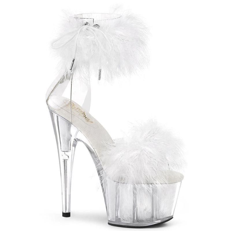 Pleaser Adore-724F Women\'s Platform Heels Sandals White | NZ FQSRWY