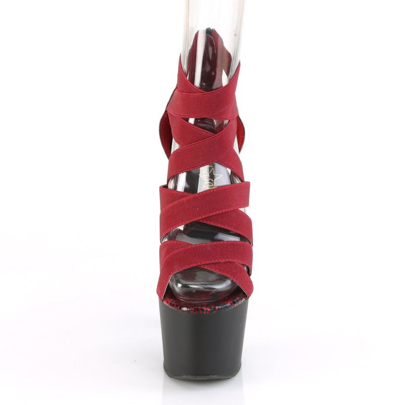 Pleaser Adore-748SP Women's Platform Heels Sandals Red / Black | NZ OILEJN