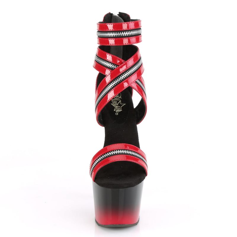 Pleaser Adore-766 Women's Platform Heels Sandals Red | NZ JVKRDC