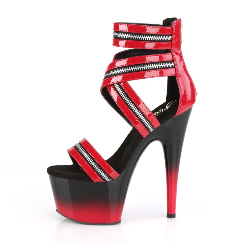 Pleaser Adore-766 Women's Platform Heels Sandals Red | NZ JVKRDC